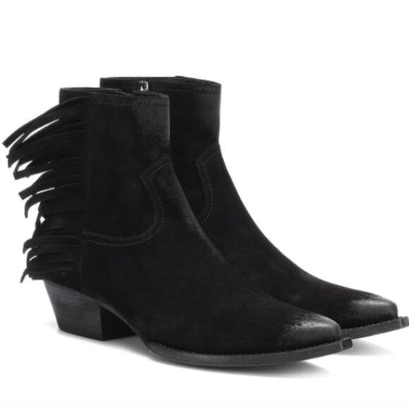 Saint Laurent Lukas Black Heeled Ankle Boot - Picture 1 of 16